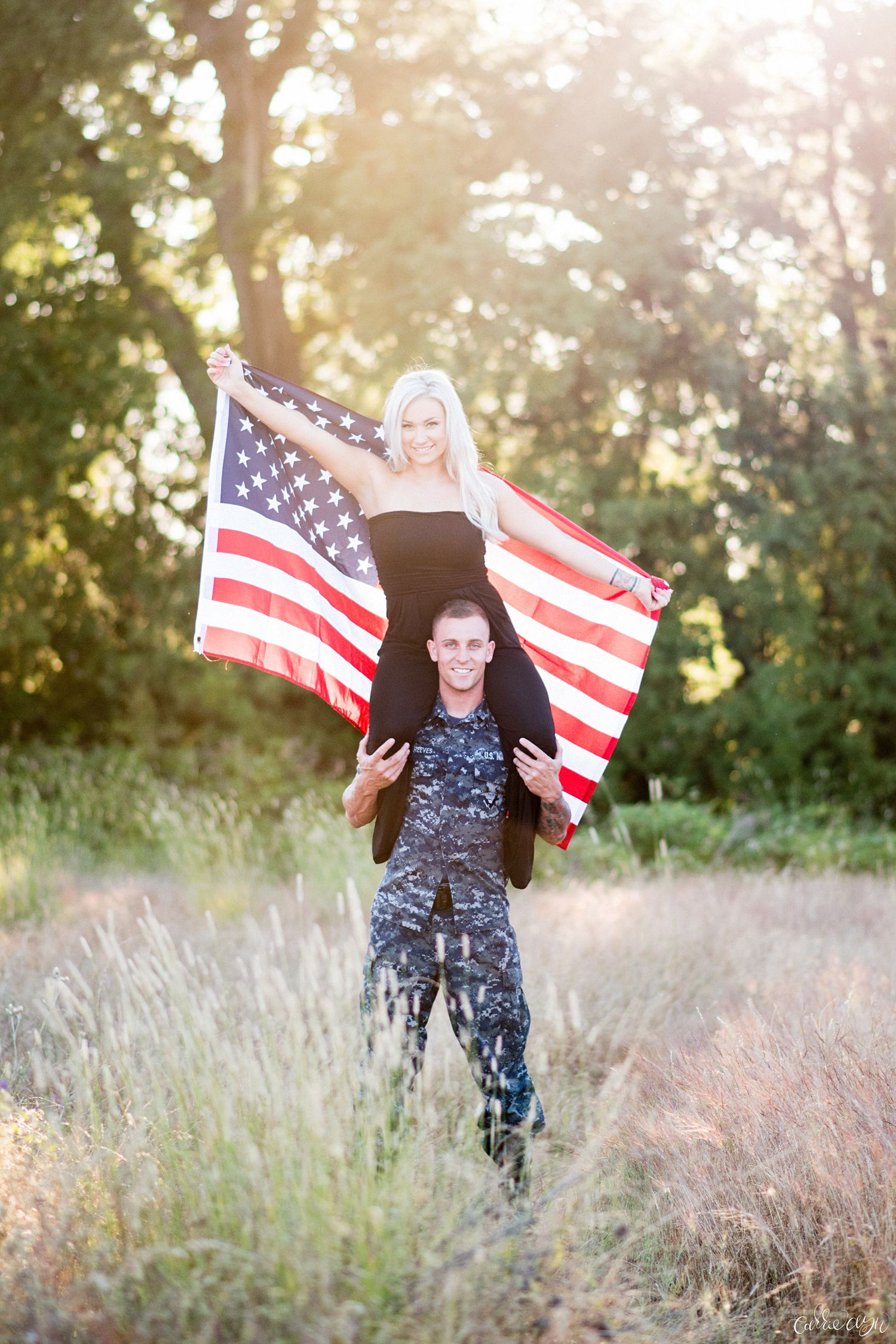 Cameron Park Engagement Photographer; All-American; Navy