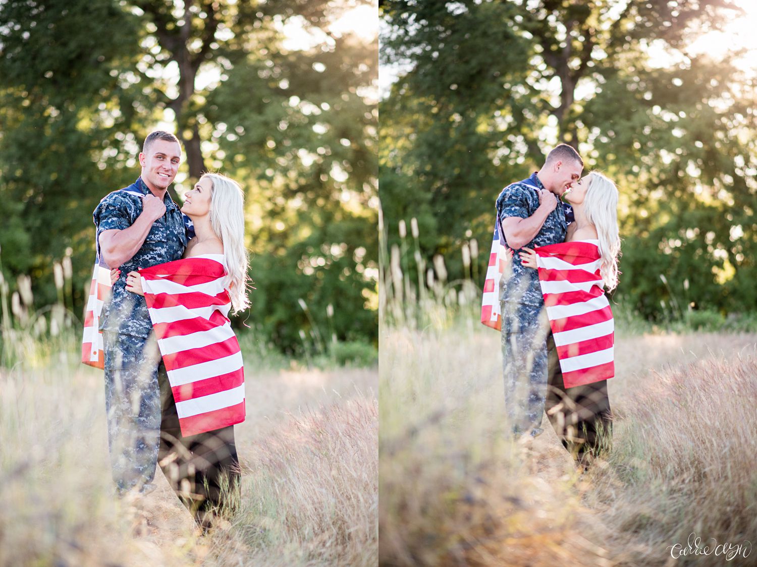 Cameron Park Engagement Photographer; All-American; Navy